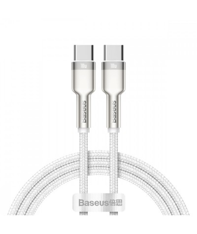 Зарядный кабель Baseus Cafule Metal Type-C to Type-C 100W (2m) Белый