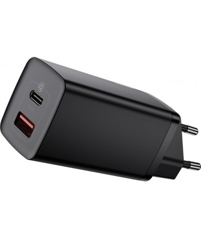 Мережевий швидкий зарядний пристрій Baseus GaN2 Lite Quick Charger 65W 1Type-C+1USB Чорний (CCGAN2L-B01)