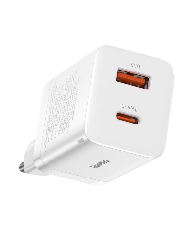 Сетевое зарядное устройство Baseus Super Si Pro Quick Charger USB + Type-C 30W Белый (CCSUPP-E01)