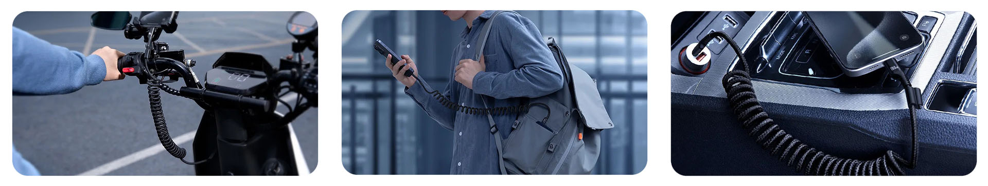 Пружинний кабель Baseus USB-C на USB-C 100Вт 1М CB000091