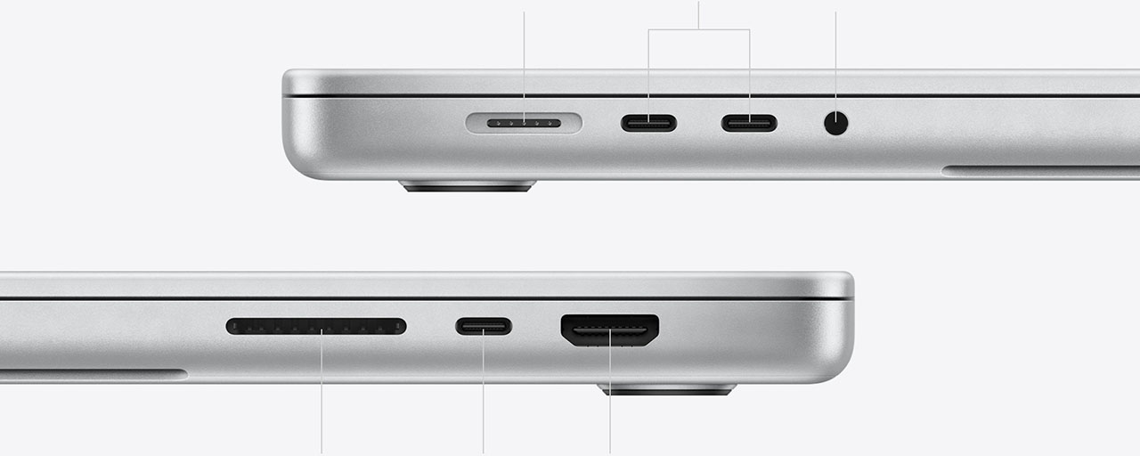 Thunderbolt 4, HDMI, кардрідер, MagSafe 3 в MacBook 2021 M1 Pro M1 Max